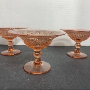 Vintage Pink Glass Dessert Cups